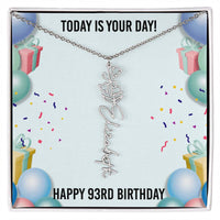 Load image into Gallery viewer, 93rd Birthday Necklace for Women, Personalized Birth Flower Necklace, Birth Flower Name Necklace, Personalized Birthday Gifts for Best Friend
