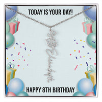 Load image into Gallery viewer, 8th Birthday Necklace for Women, Personalized Birth Flower Necklace, Birth Flower Name Necklace, Personalized Birthday Gifts for Best Friend
