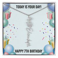 Load image into Gallery viewer, 7th Birthday Necklace for Women, Personalized Birth Flower Necklace, Birth Flower Name Necklace, Personalized Birthday Gifts for Best Friend
