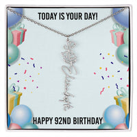 Load image into Gallery viewer, 92nd Birthday Necklace for Women, Personalized Birth Flower Necklace, Birth Flower Name Necklace, Personalized Birthday Gifts for Best Friend
