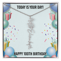 Load image into Gallery viewer, 100th Birthday Necklace for Women, Personalized Birth Flower Necklace, Birth Flower Name Necklace, Personalized Birthday Gifts for Best Friend
