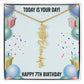 7th Birthday Necklace for Women, Personalized Birth Flower Necklace, Birth Flower Name Necklace, Personalized Birthday Gifts for Best Friend