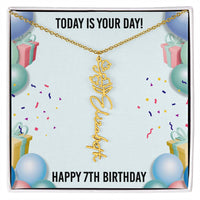 Load image into Gallery viewer, 7th Birthday Necklace for Women, Personalized Birth Flower Necklace, Birth Flower Name Necklace, Personalized Birthday Gifts for Best Friend
