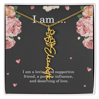 Load image into Gallery viewer, Personalized Birth Flower Necklace for Friend, Custom Name Jewelry - Best Friend Birthday Gift
