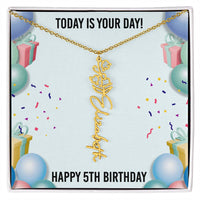 Load image into Gallery viewer, 5th Birthday Necklace for Women, Personalized Birth Flower Necklace, Birth Flower Name Necklace, Personalized Birthday Gifts for Best Friend
