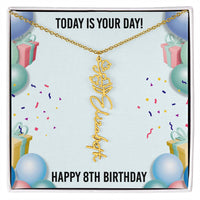 Load image into Gallery viewer, 8th Birthday Necklace for Women, Personalized Birth Flower Necklace, Birth Flower Name Necklace, Personalized Birthday Gifts for Best Friend
