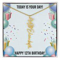 Load image into Gallery viewer, 12th Birthday Necklace for Women, Personalized Birth Flower Necklace, Birth Flower Name Necklace, Personalized Birthday Gifts for Best Friend
