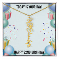 Load image into Gallery viewer, 92nd Birthday Necklace for Women, Personalized Birth Flower Necklace, Birth Flower Name Necklace, Personalized Birthday Gifts for Best Friend
