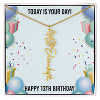 Load image into Gallery viewer, 13th Birthday Necklace for Women, Personalized Birth Flower Necklace, Birth Flower Name Necklace, Personalized Birthday Gifts for Best Friend
