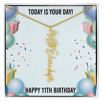 Load image into Gallery viewer, 11th Birthday Necklace for Women, Personalized Birth Flower Necklace, Birth Flower Name Necklace, Personalized Birthday Gifts for Best Friend

