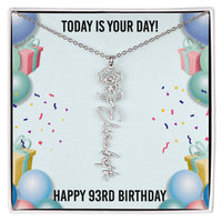 Load image into Gallery viewer, 93rd Birthday Necklace for Women, Personalized Birth Flower Necklace, Birth Flower Name Necklace, Personalized Birthday Gifts for Best Friend
