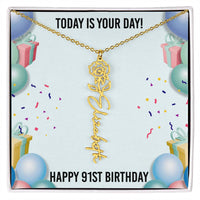 Load image into Gallery viewer, 91st Birthday Necklace for Women, Personalized Birth Flower Necklace, Birth Flower Name Necklace, Personalized Birthday Gifts for Best Friend
