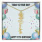 11th Birthday Necklace for Women, Personalized Birth Flower Necklace, Birth Flower Name Necklace, Personalized Birthday Gifts for Best Friend