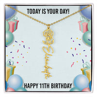 Load image into Gallery viewer, 11th Birthday Necklace for Women, Personalized Birth Flower Necklace, Birth Flower Name Necklace, Personalized Birthday Gifts for Best Friend
