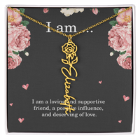 Load image into Gallery viewer, Personalized Birth Flower Necklace for Friend, Custom Name Jewelry - Best Friend Birthday Gift
