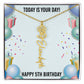 5th Birthday Necklace for Women, Personalized Birth Flower Necklace, Birth Flower Name Necklace, Personalized Birthday Gifts for Best Friend