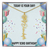 Load image into Gallery viewer, 93rd Birthday Necklace for Women, Personalized Birth Flower Necklace, Birth Flower Name Necklace, Personalized Birthday Gifts for Best Friend
