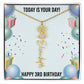 3rd Birthday Necklace for Women, Personalized Birth Flower Necklace, Birth Flower Name Necklace, Personalized Birthday Gifts for Best Friend