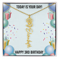 Load image into Gallery viewer, 3rd Birthday Necklace for Women, Personalized Birth Flower Necklace, Birth Flower Name Necklace, Personalized Birthday Gifts for Best Friend
