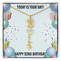 Load image into Gallery viewer, 92nd Birthday Necklace for Women, Personalized Birth Flower Necklace, Birth Flower Name Necklace, Personalized Birthday Gifts for Best Friend
