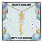 13th Birthday Necklace for Women, Personalized Birth Flower Necklace, Birth Flower Name Necklace, Personalized Birthday Gifts for Best Friend