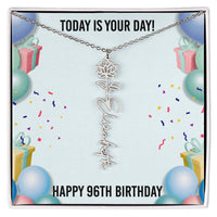 Load image into Gallery viewer, 96th Birthday Necklace for Women, Personalized Birth Flower Necklace, Birth Flower Name Necklace, Personalized Birthday Gifts for Best Friend
