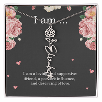 Load image into Gallery viewer, Personalized Birth Flower Necklace for Friend, Custom Name Jewelry - Best Friend Birthday Gift
