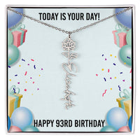 Load image into Gallery viewer, 93rd Birthday Necklace for Women, Personalized Birth Flower Necklace, Birth Flower Name Necklace, Personalized Birthday Gifts for Best Friend

