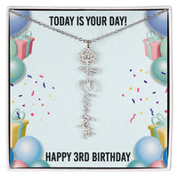 Load image into Gallery viewer, 3rd Birthday Necklace for Women, Personalized Birth Flower Necklace, Birth Flower Name Necklace, Personalized Birthday Gifts for Best Friend
