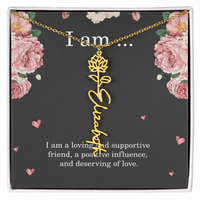 Load image into Gallery viewer, Personalized Birth Flower Necklace for Friend, Custom Name Jewelry - Best Friend Birthday Gift

