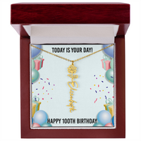 Load image into Gallery viewer, 100th Birthday Necklace for Women, Personalized Birth Flower Necklace, Birth Flower Name Necklace, Personalized Birthday Gifts for Best Friend

