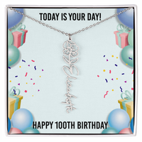 Load image into Gallery viewer, 100th Birthday Necklace for Women, Personalized Birth Flower Necklace, Birth Flower Name Necklace, Personalized Birthday Gifts for Best Friend
