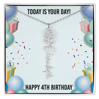 Load image into Gallery viewer, 4th Birthday Necklace for Women, Personalized Birth Flower Necklace, Birth Flower Name Necklace, Personalized Birthday Gifts for Best Friend
