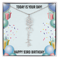 Load image into Gallery viewer, 93rd Birthday Necklace for Women, Personalized Birth Flower Necklace, Birth Flower Name Necklace, Personalized Birthday Gifts for Best Friend

