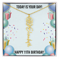 Load image into Gallery viewer, 11th Birthday Necklace for Women, Personalized Birth Flower Necklace, Birth Flower Name Necklace, Personalized Birthday Gifts for Best Friend
