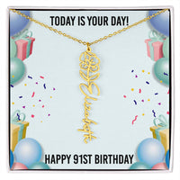 Load image into Gallery viewer, 91st Birthday Necklace for Women, Personalized Birth Flower Necklace, Birth Flower Name Necklace, Personalized Birthday Gifts for Best Friend
