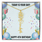 4th Birthday Necklace for Women, Personalized Birth Flower Necklace, Birth Flower Name Necklace, Personalized Birthday Gifts for Best Friend