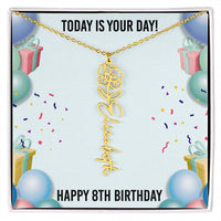 Load image into Gallery viewer, 8th Birthday Necklace for Women, Personalized Birth Flower Necklace, Birth Flower Name Necklace, Personalized Birthday Gifts for Best Friend
