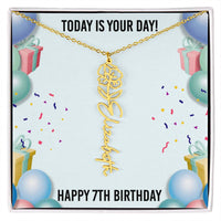 Load image into Gallery viewer, 7th Birthday Necklace for Women, Personalized Birth Flower Necklace, Birth Flower Name Necklace, Personalized Birthday Gifts for Best Friend
