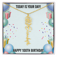Load image into Gallery viewer, 100th Birthday Necklace for Women, Personalized Birth Flower Necklace, Birth Flower Name Necklace, Personalized Birthday Gifts for Best Friend
