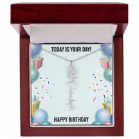 Load image into Gallery viewer, Happy Birthday Necklace for Women, Personalized Birth Flower Necklace, Birth Flower Name Necklace, Personalized Birthday Gifts for Best Friend
