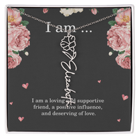 Load image into Gallery viewer, Personalized Birth Flower Necklace for Friend, Custom Name Jewelry - Best Friend Birthday Gift
