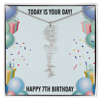 Load image into Gallery viewer, 7th Birthday Necklace for Women, Personalized Birth Flower Necklace, Birth Flower Name Necklace, Personalized Birthday Gifts for Best Friend
