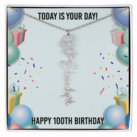 Load image into Gallery viewer, 100th Birthday Necklace for Women, Personalized Birth Flower Necklace, Birth Flower Name Necklace, Personalized Birthday Gifts for Best Friend
