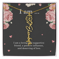 Load image into Gallery viewer, Personalized Birth Flower Necklace for Friend, Custom Name Jewelry - Best Friend Birthday Gift
