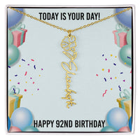 Load image into Gallery viewer, 92nd Birthday Necklace for Women, Personalized Birth Flower Necklace, Birth Flower Name Necklace, Personalized Birthday Gifts for Best Friend

