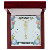 Load image into Gallery viewer, 100th Birthday Necklace for Women, Personalized Birth Flower Necklace, Birth Flower Name Necklace, Personalized Birthday Gifts for Best Friend
