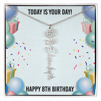 Load image into Gallery viewer, 8th Birthday Necklace for Women, Personalized Birth Flower Necklace, Birth Flower Name Necklace, Personalized Birthday Gifts for Best Friend
