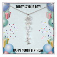 Load image into Gallery viewer, 100th Birthday Necklace for Women, Personalized Birth Flower Necklace, Birth Flower Name Necklace, Personalized Birthday Gifts for Best Friend
