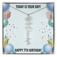 Load image into Gallery viewer, 7th Birthday Necklace for Women, Personalized Birth Flower Necklace, Birth Flower Name Necklace, Personalized Birthday Gifts for Best Friend
